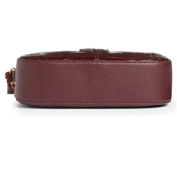 NWT $548 Tory Burch McGraw Embossed Leather Camera Bag in Beetle Berry! - Picture 6 of 8